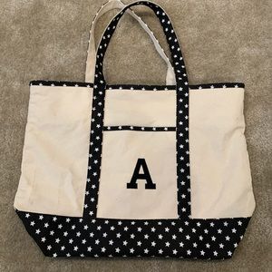 Large Zipper Top Canvas Tote Bag